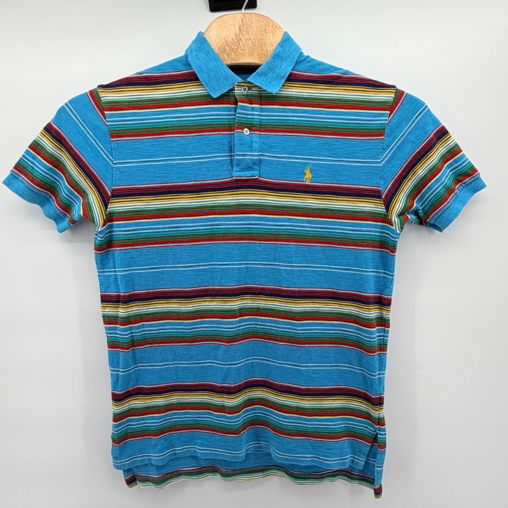 Vintage Polo Ralph Lauren Serape Blanket Stripe Southwestern Style Polo Shirt M - Picture 2 of 7
